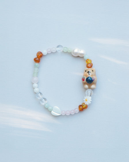 KIDS BRACELET -  BEAR AND PEARL