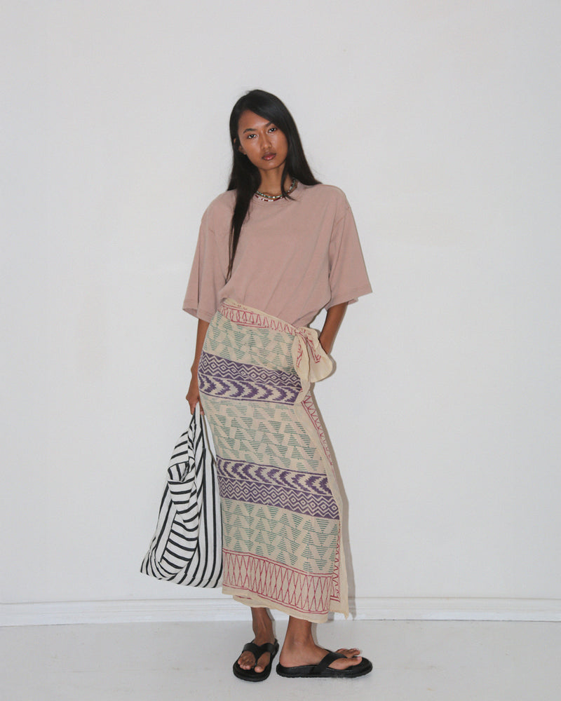 WOMENS BOXY TEE <BR> NUDE