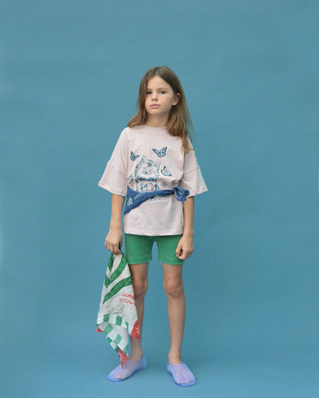 OVERSIZED TEE - KITTEN WITH FLOWERS