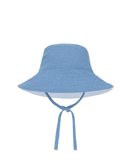 BABY SUN HAT WITH TIES - OCEAN
