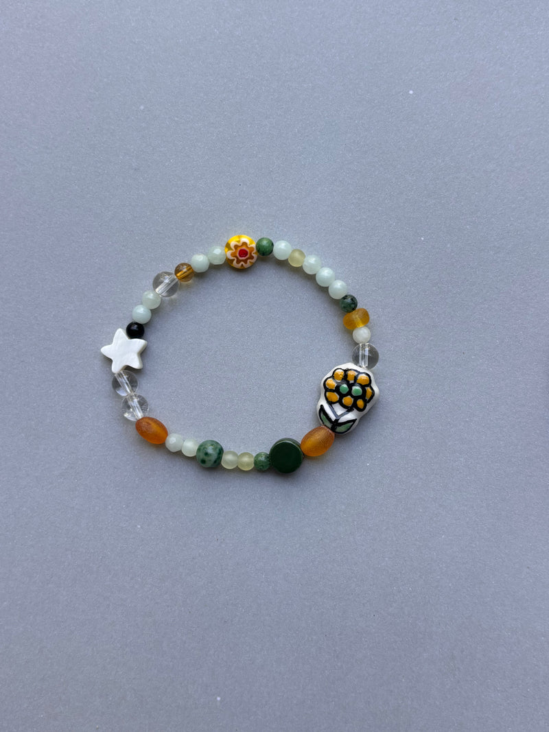 KIDS BRACELET -  FLOWER AND CRYSTALS