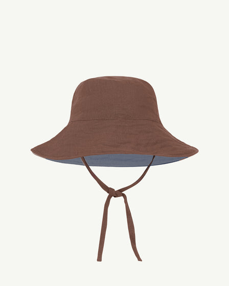 BABY SUN HAT WITH TIES <BR> COCO AND BLUE