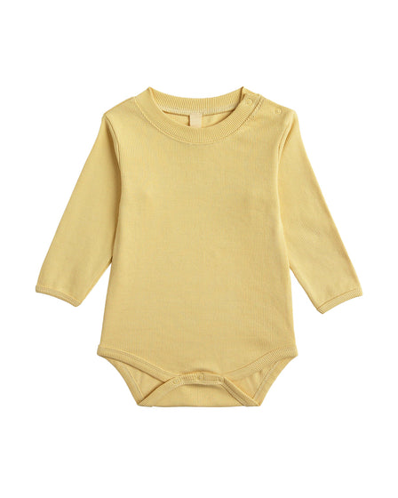 LONG SLEEVE BABY BODY - BUTTER