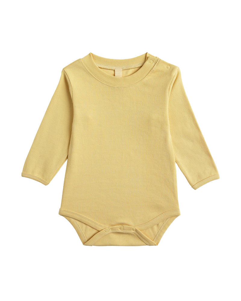 LONG SLEEVE BABY BODY - BUTTER