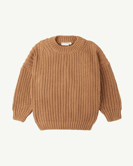 KNITTED PULLOVER - BROWN SUGAR