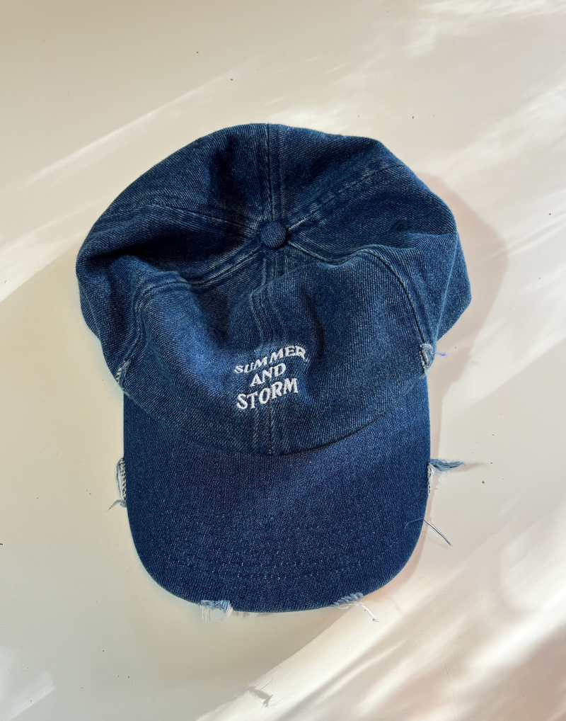 DAD CAP - DISTRESSED DENIM