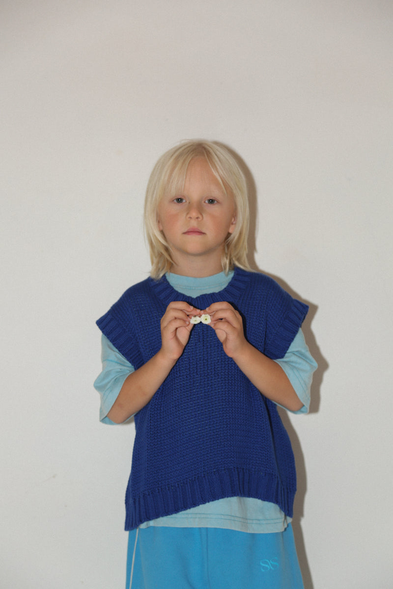 KNITTED VEST - COBALT BLUE