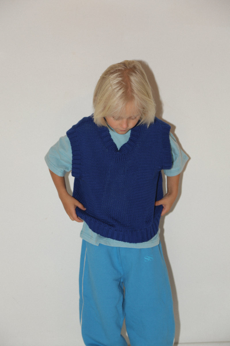 KNITTED VEST - COBALT BLUE