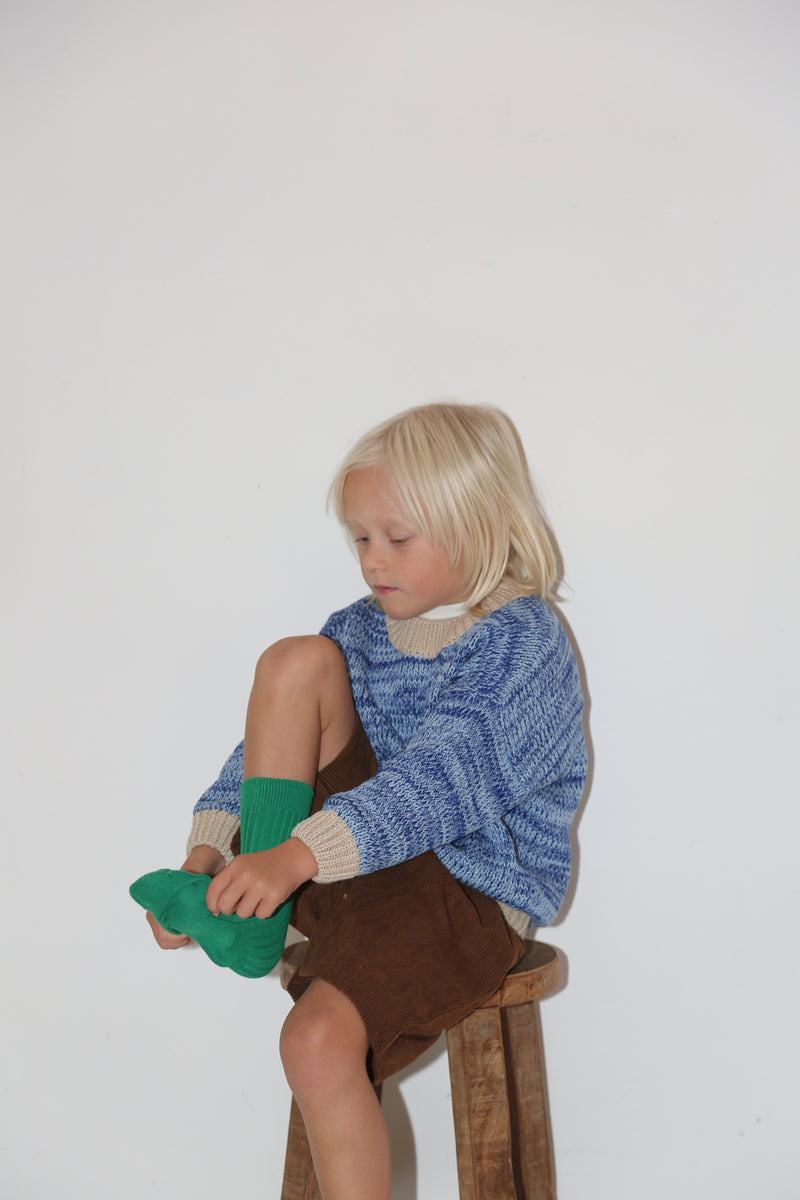 KNITTED PULLOVER - MARBLE BLUE