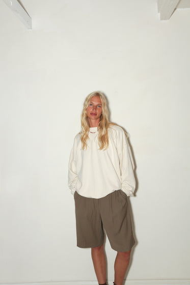 WOMENS LOGO SWEATSHIRT <BR> NATURAL
