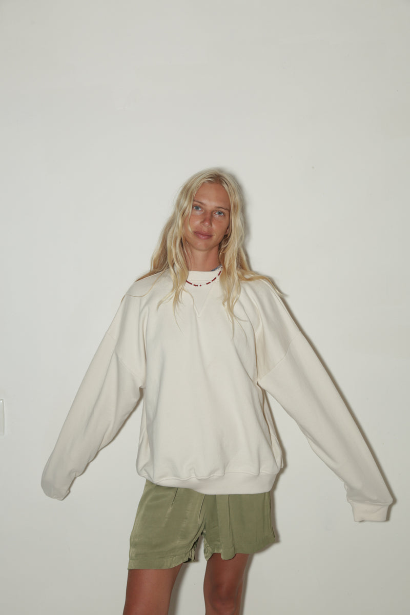 WOMENS SWEATSHIRT <BR> NATURAL
