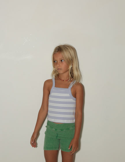 CLASSIC CROPPED SINGLET - LILAC STRIPE
