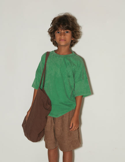 BASIC TEE SS LOGO - VINTAGE GREEN