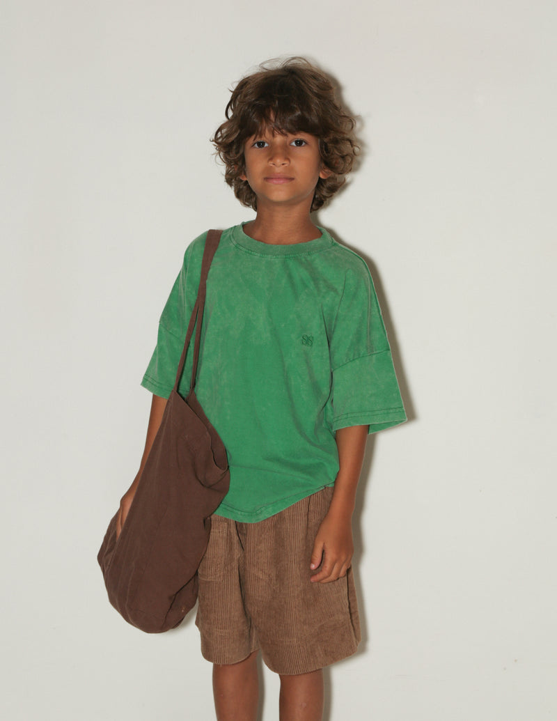 BASIC TEE SS LOGO - VINTAGE GREEN