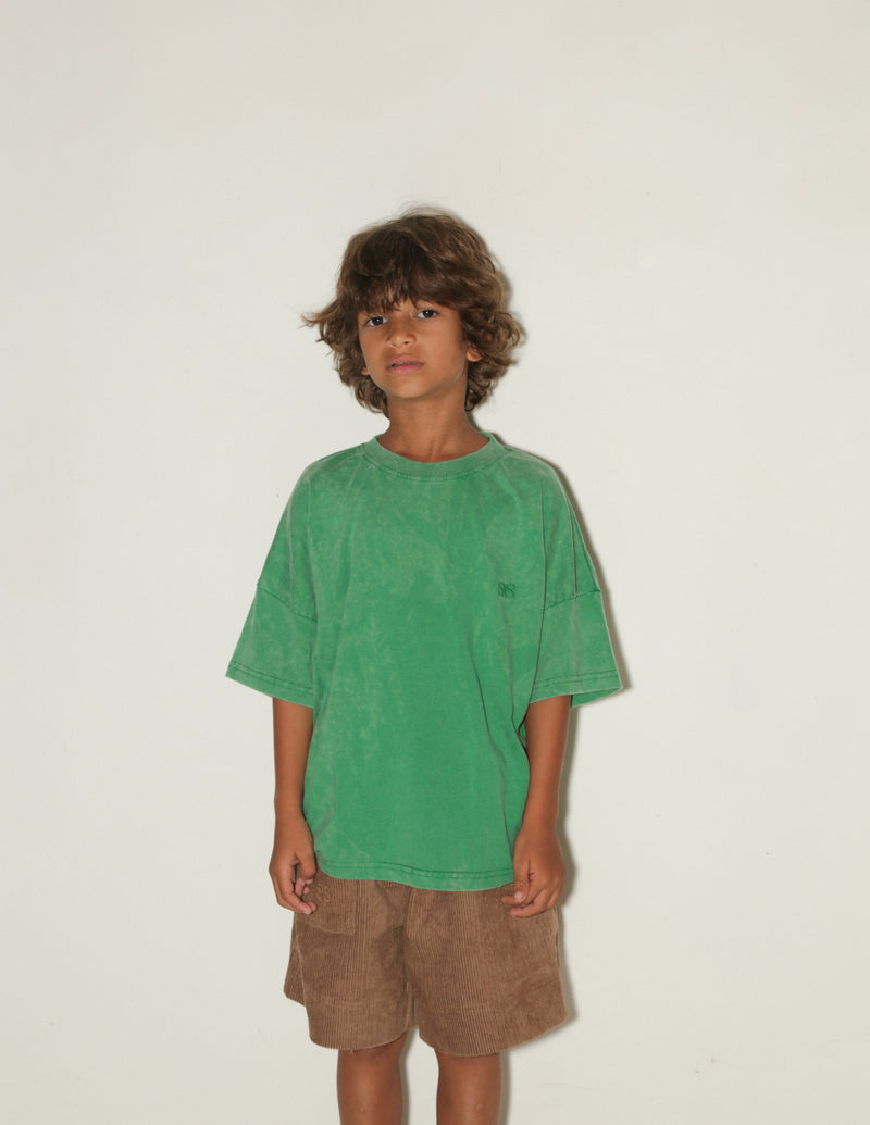 BASIC TEE SS LOGO - VINTAGE GREEN