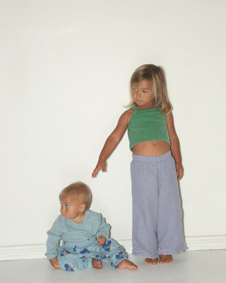 LONG SLEEVE BABY BODY - WASHED BLUE