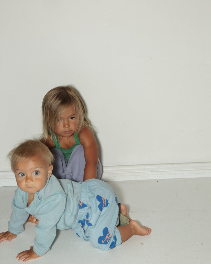 BABY HAREM PANT - BLUE HEART PRINT