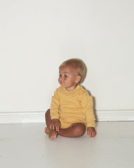 LONG SLEEVE BABY BODY - BUTTER